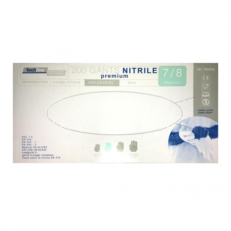 Boite de 180 gants nitrile XL - non...