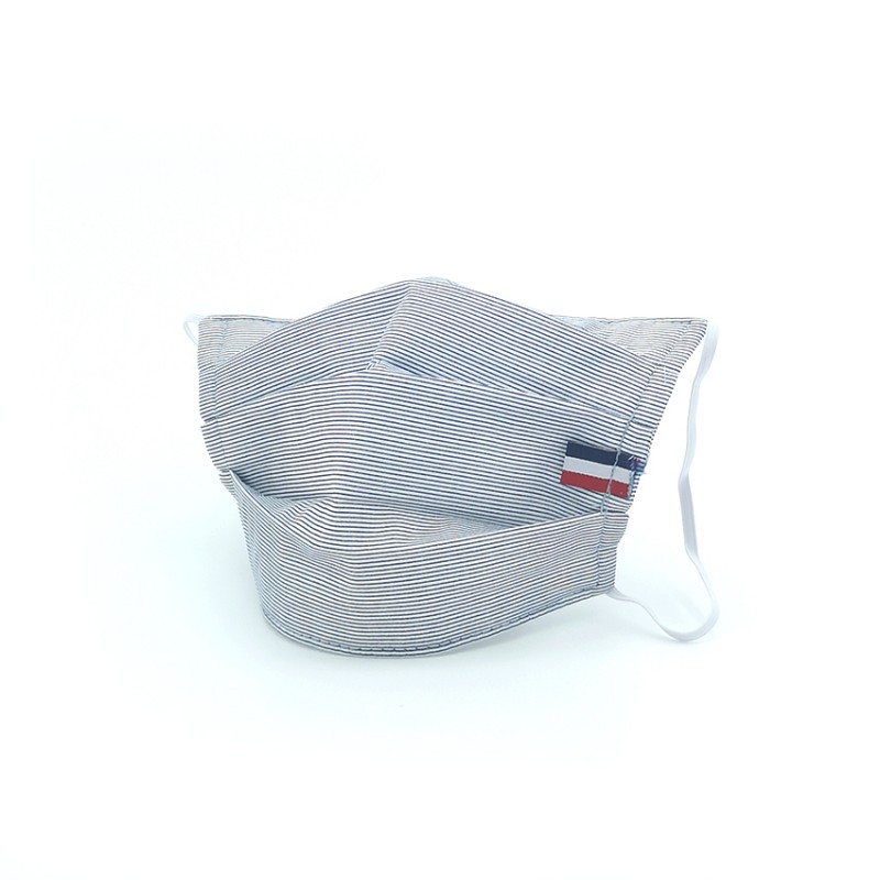 Masque en tissu - masque barrière rayure noir