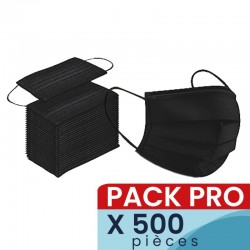 500 masques NOIRS 3 plis -...