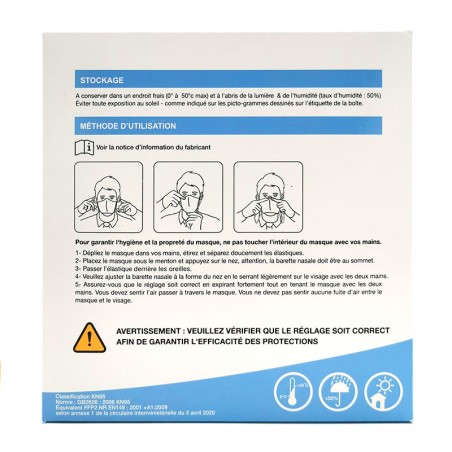 Pack de 50 masques FFP2 - Type KN-95 - Carton dos