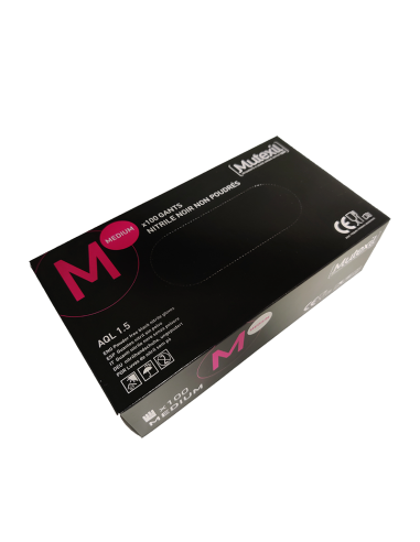 Boite de 100 gants NOIRS nitrile...