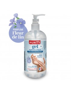 Flacon pompe de 500ml - Gel Hydroalcoolique Purity 703 - Parfum Fleur de Lin
