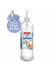 Flacon pompe de 1 litre - Gel Hydroalcoolique Purity 703 - Parfum Fleur de Lin