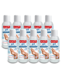 10 Mini-flacons de 100ml - Gel Hydroalcoolique Purity 703 - Sans parfum