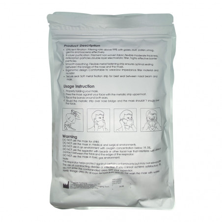 Masque KN95 - Emballage vue de dos