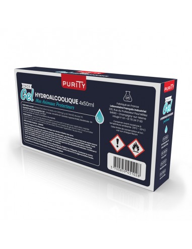 4 Mini-flacons de 50ml de gel hydroalcoolique